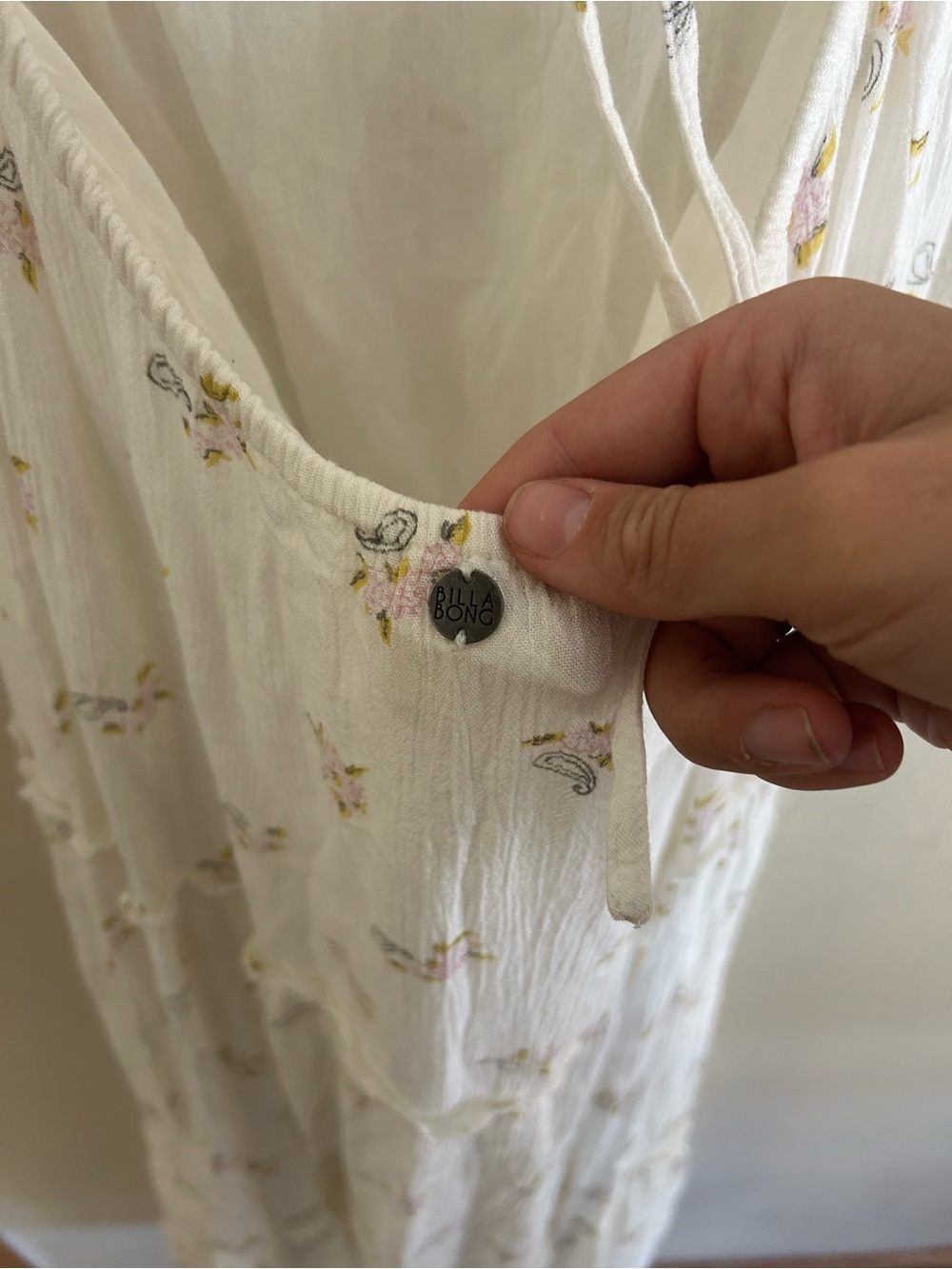 Billabong White Floral Spaghetti-Strap Backless Maxi Dress - Picture 3 of 5